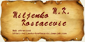 Miljenko Kostačević vizit kartica